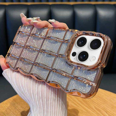 Wavy Texture Gradient Glitter Paper TPU Phone Case