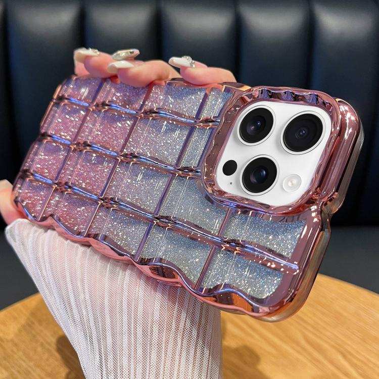 Wavy Texture Gradient Glitter Paper TPU Phone Case