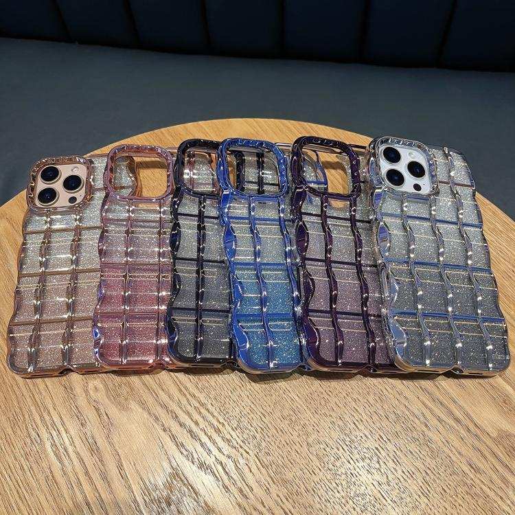 Wavy Texture Gradient Glitter Paper TPU Phone Case