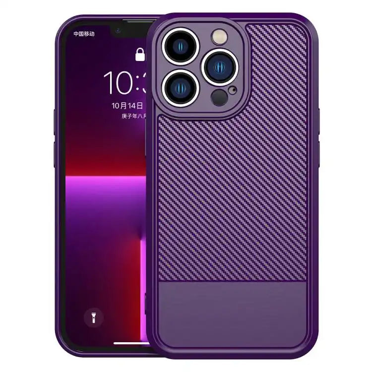 Carbon Fiber Series Fine Hole TPU Phone Case