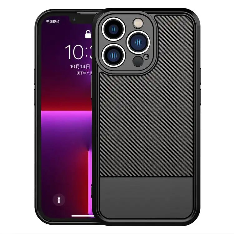 Carbon Fiber Series Fine Hole TPU Phone Case