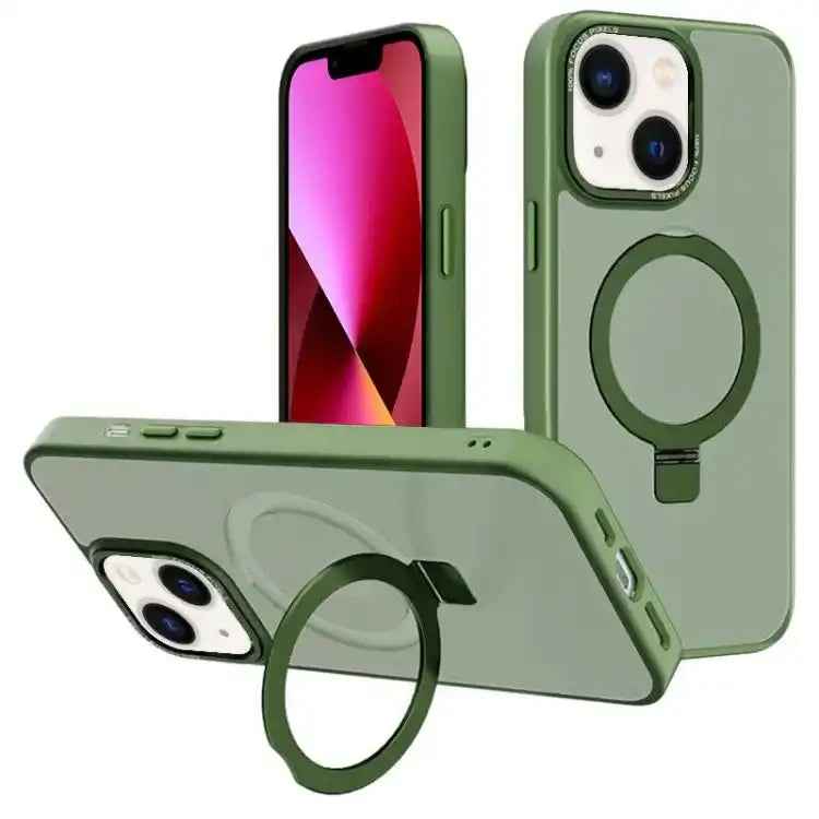 Kalebol Metal Lens Frame MagSafe Holder Frosted PC Phone Case