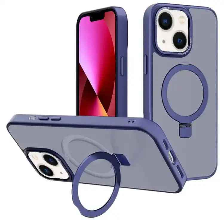 Kalebol Metal Lens Frame MagSafe Holder Frosted PC Phone Case