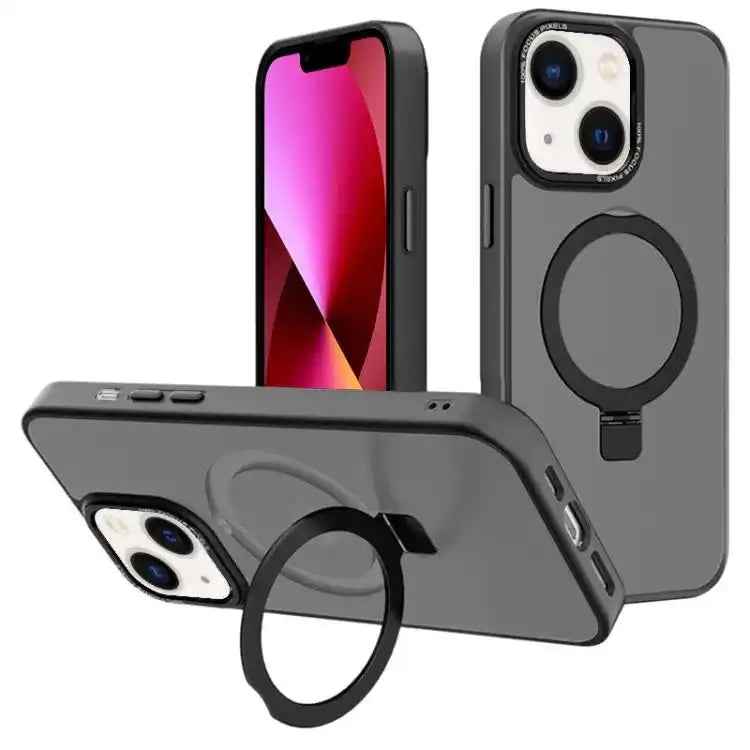 Kalebol Metal Lens Frame MagSafe Holder Frosted PC Phone Case