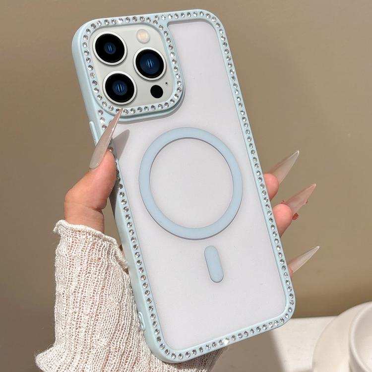 Large Lens Hole Rhinestone Frame MagSafe Phone Case