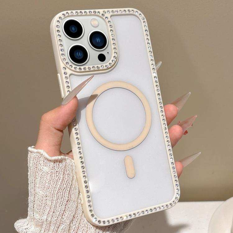 Large Lens Hole Rhinestone Frame MagSafe Phone Case