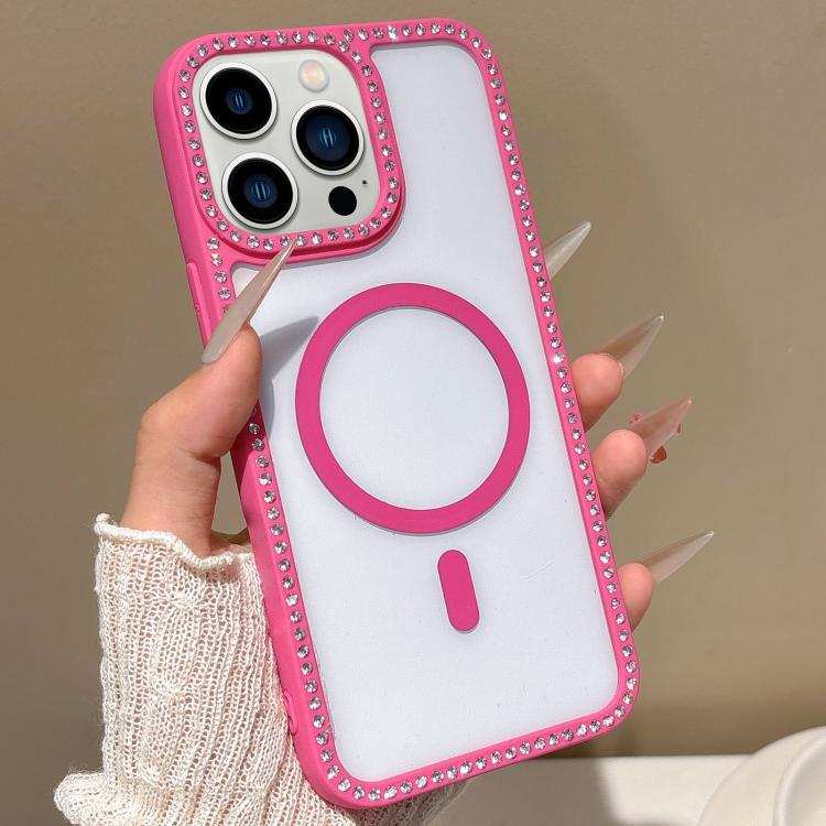 Large Lens Hole Rhinestone Frame MagSafe Phone Case