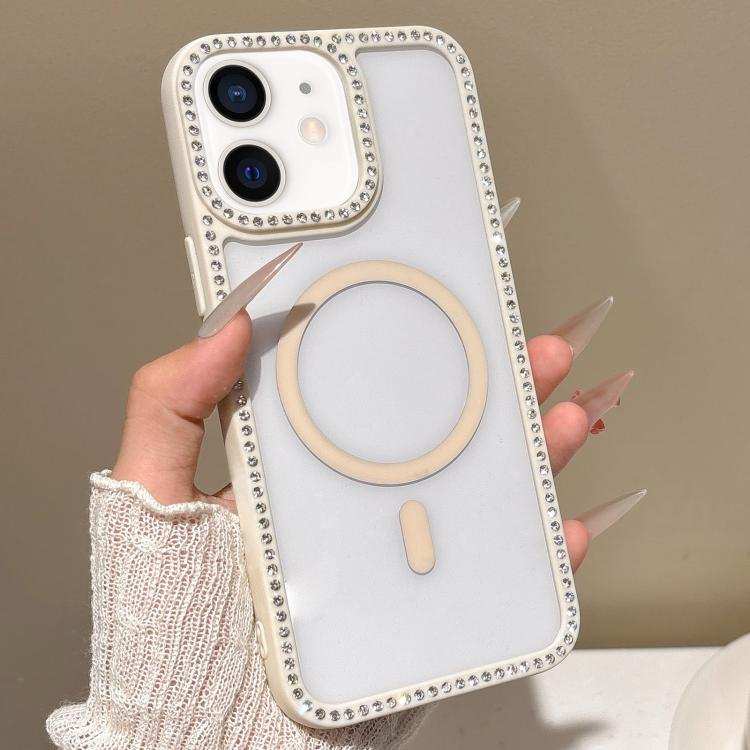Large Lens Hole Rhinestone Frame MagSafe Phone Case