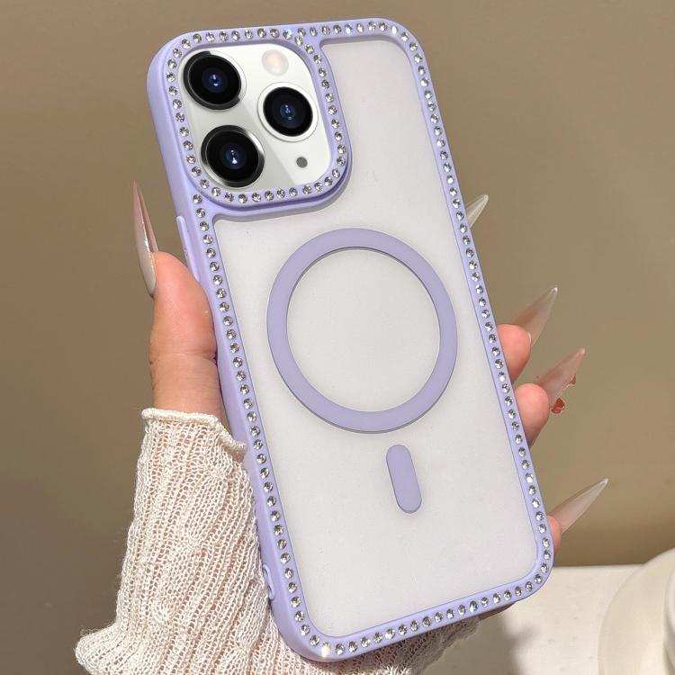 Large Lens Hole Rhinestone Frame MagSafe Phone Case