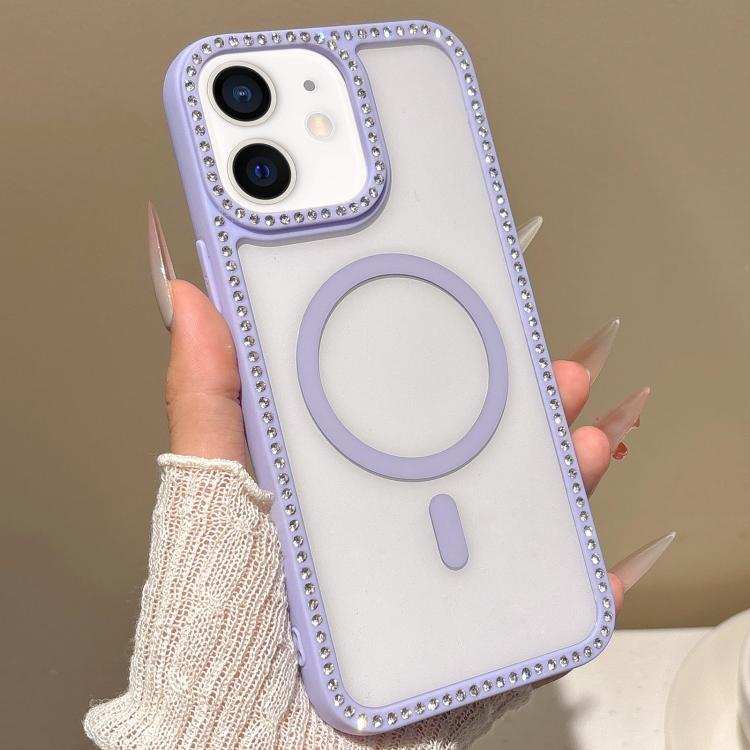 Large Lens Hole Rhinestone Frame MagSafe Phone Case