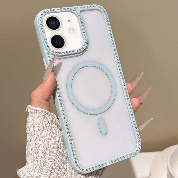 Large Lens Hole Rhinestone Frame MagSafe Phone Case