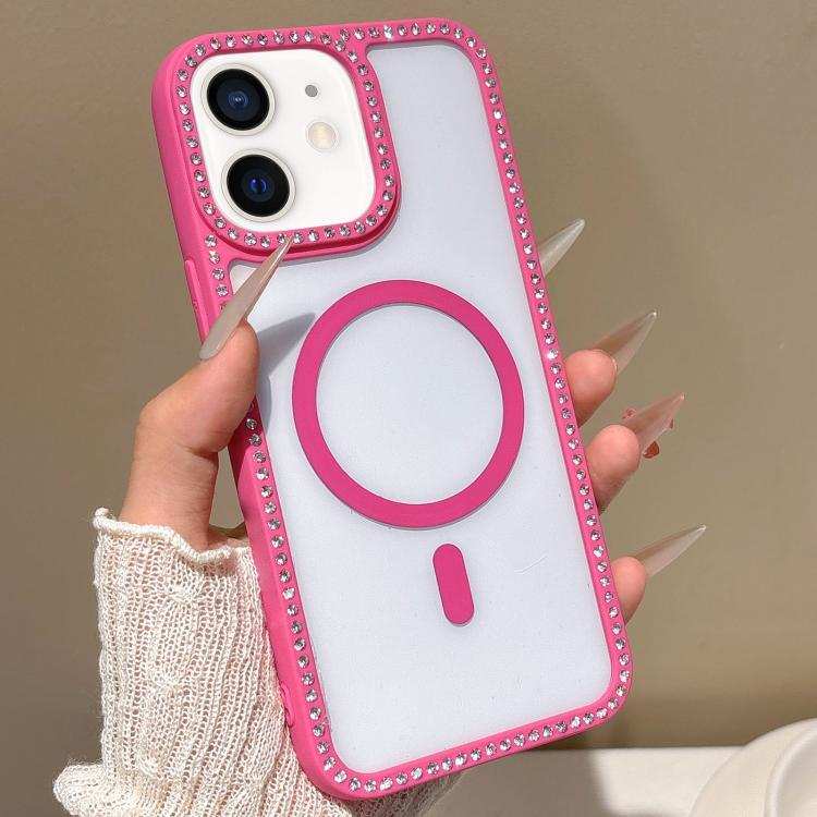 Large Lens Hole Rhinestone Frame MagSafe Phone Case