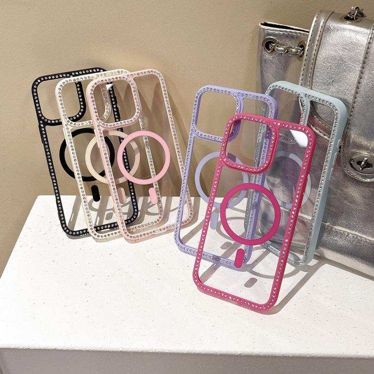 Large Lens Hole Rhinestone Frame MagSafe Phone Case