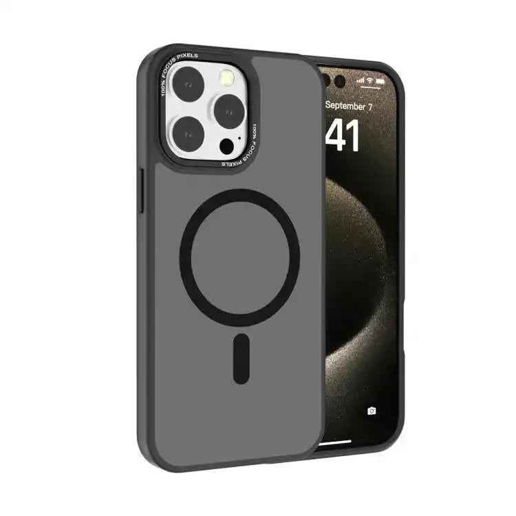 Kalebol Metal Lens Frame MagSafe Frosted PC Phone Case