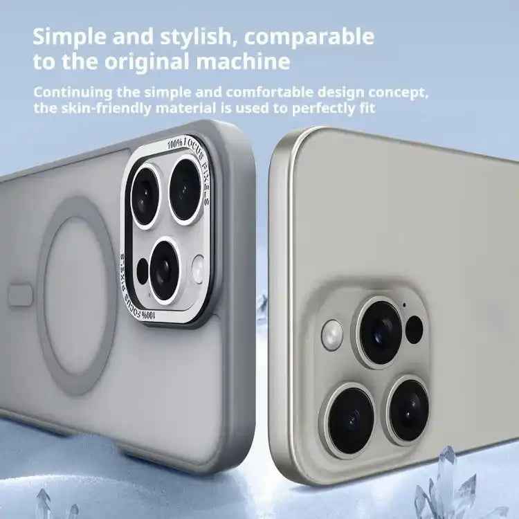 Kalebol Metal Lens Frame MagSafe Frosted PC Phone Case