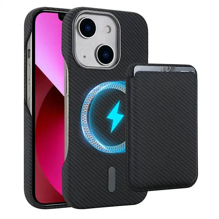 Carbon Fiber MagSafe Magnetic Card Holder Phone Case