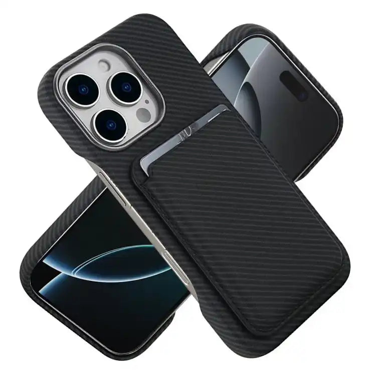 Carbon Fiber MagSafe Magnetic Card Holder Phone Case