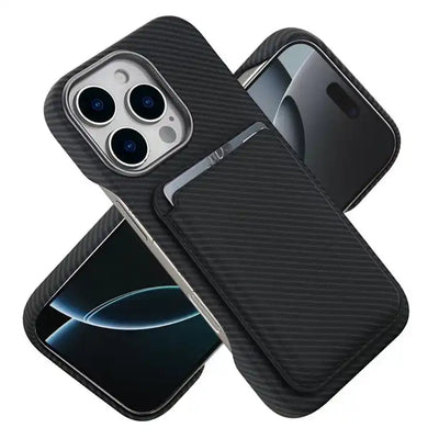 Carbon Fiber MagSafe Magnetic Card Holder Phone Case