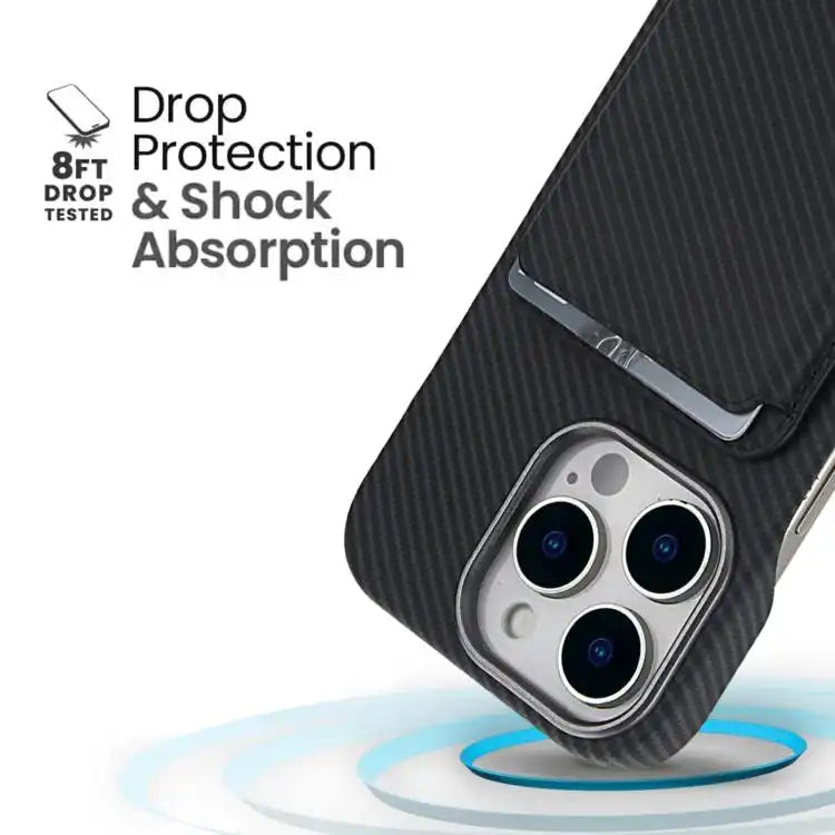 Carbon Fiber MagSafe Magnetic Card Holder Phone Case