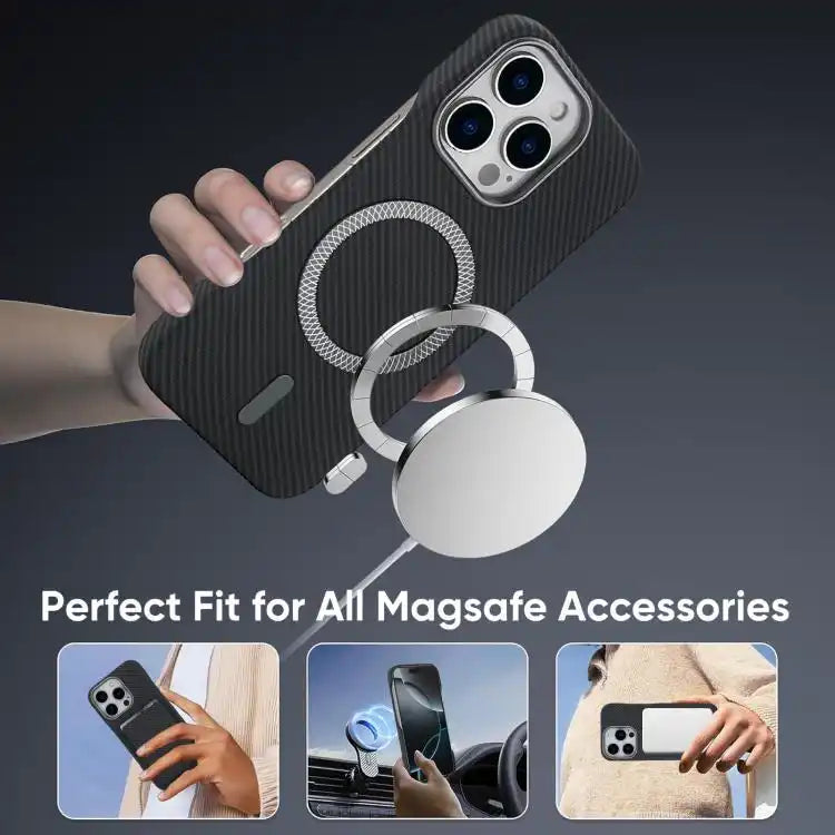 Carbon Fiber MagSafe Magnetic Card Holder Phone Case