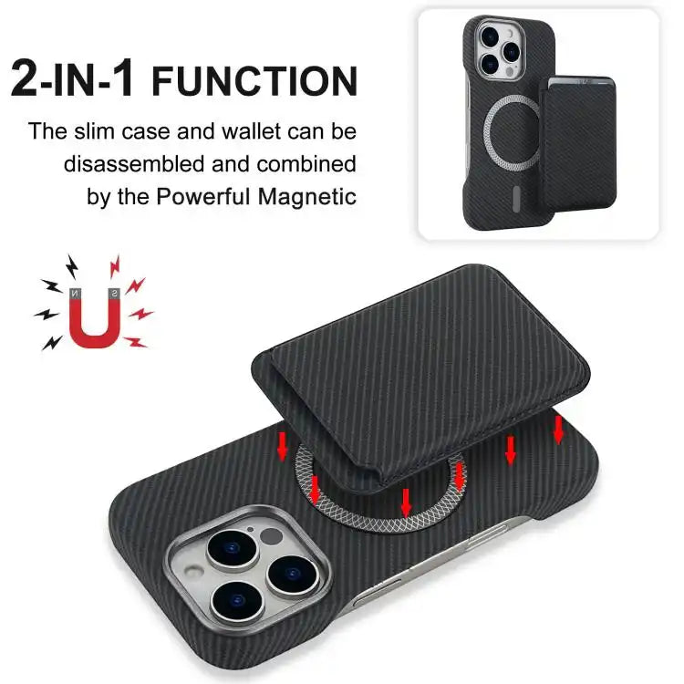 Carbon Fiber MagSafe Magnetic Card Holder Phone Case