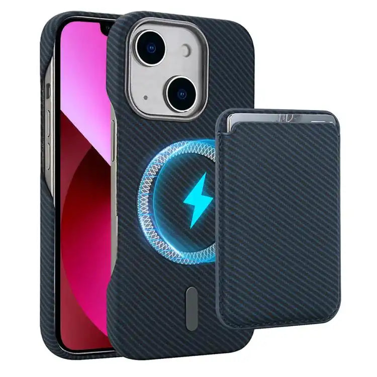 Carbon Fiber MagSafe Magnetic Card Holder Phone Case