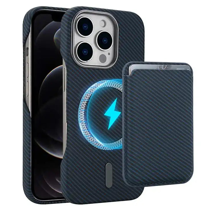 Carbon Fiber MagSafe Magnetic Card Holder Phone Case