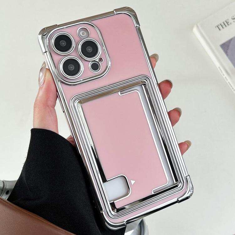 Side Insert Card Slot Electroplated TPU Phone Case