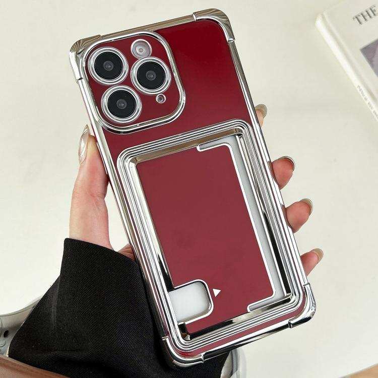 Side Insert Card Slot Electroplated TPU Phone Case