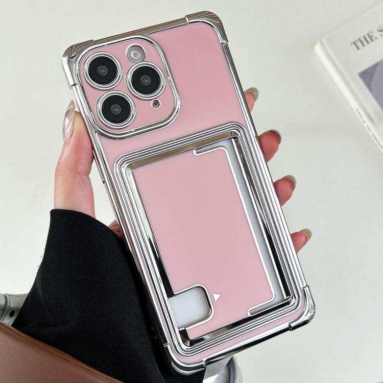 Side Insert Card Slot Electroplated TPU Phone Case