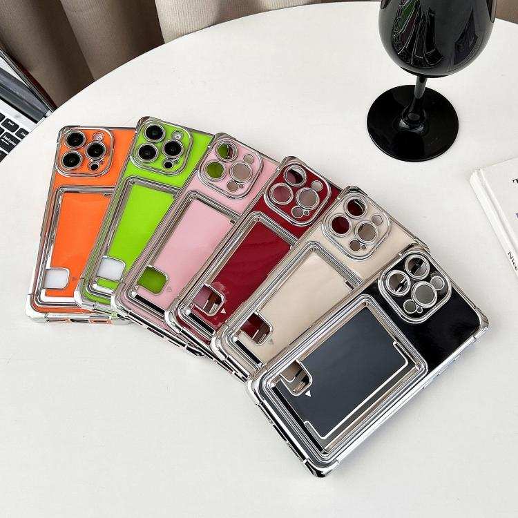Side Insert Card Slot Electroplated TPU Phone Case