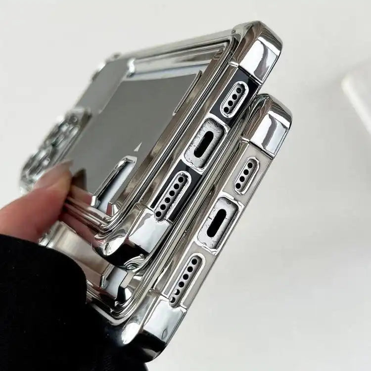 Side Insert Card Slot Electroplated TPU Phone Case