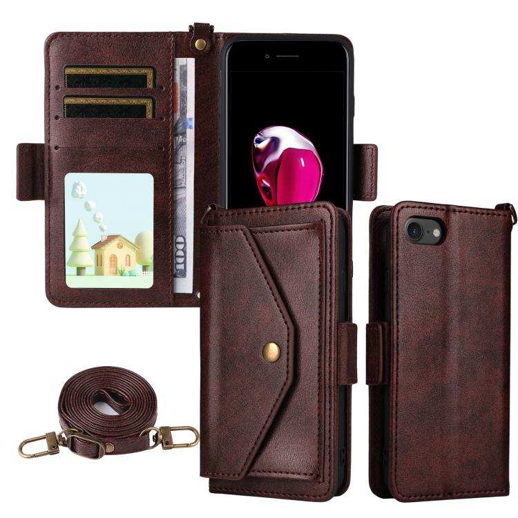 Multi-card Slots Crossbody Cowhide Leather Phone Case