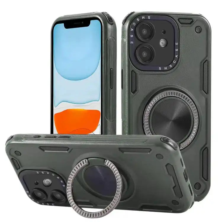 Three-core Mecha 360 Degree Rotation Magnetic Holder Phone Case