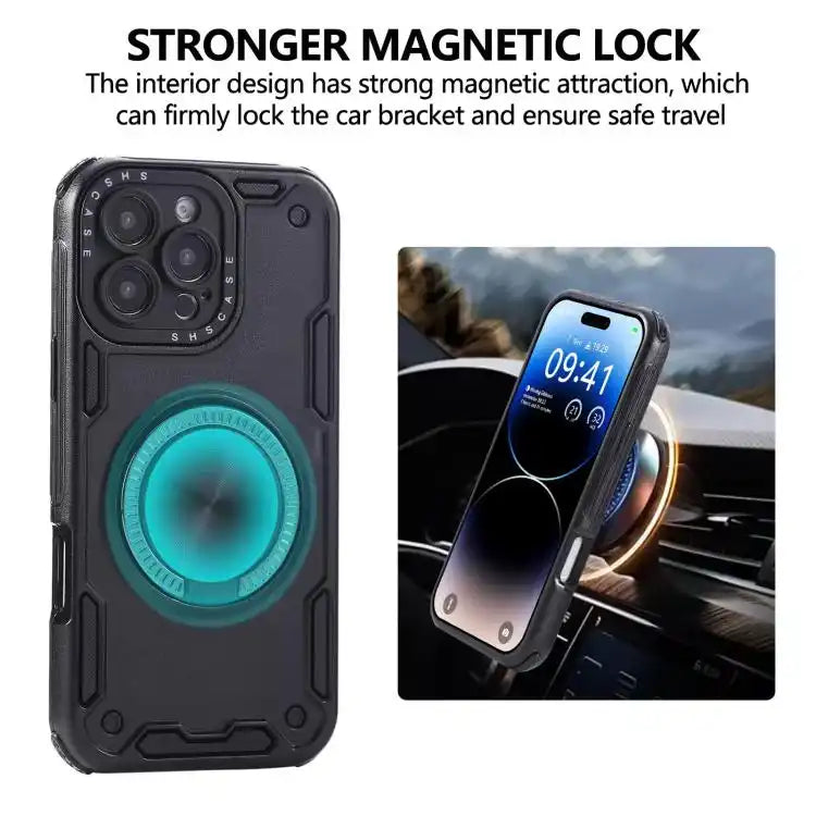 Three-core Mecha 360 Degree Rotation Magnetic Holder Phone Case