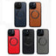 Litchi Texture PU MagSafe Back Cover Phone Case