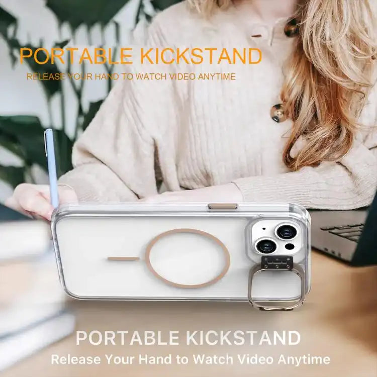 Bright Color Clear MagSafe Lens Frame Holder Phone Case