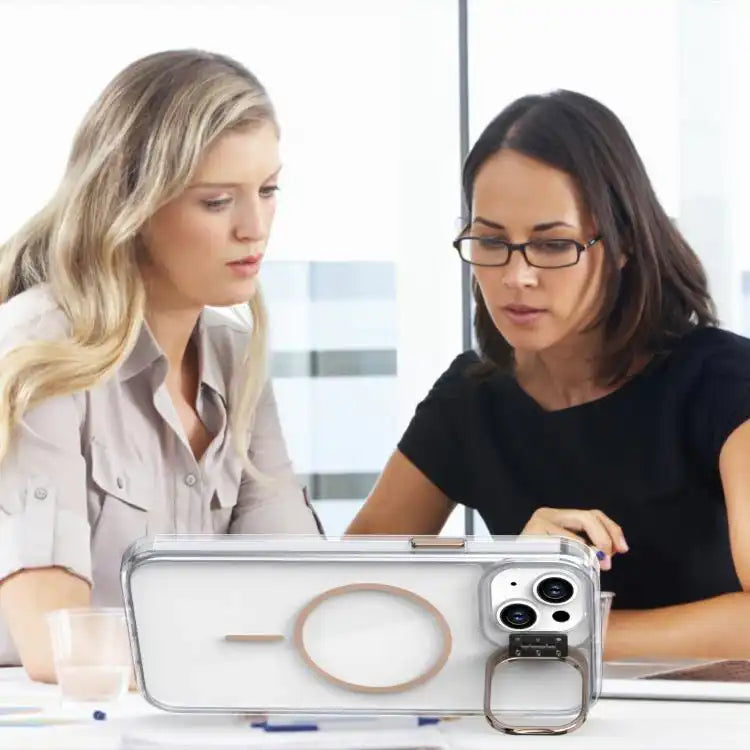 Bright Color Clear MagSafe Lens Frame Holder Phone Case