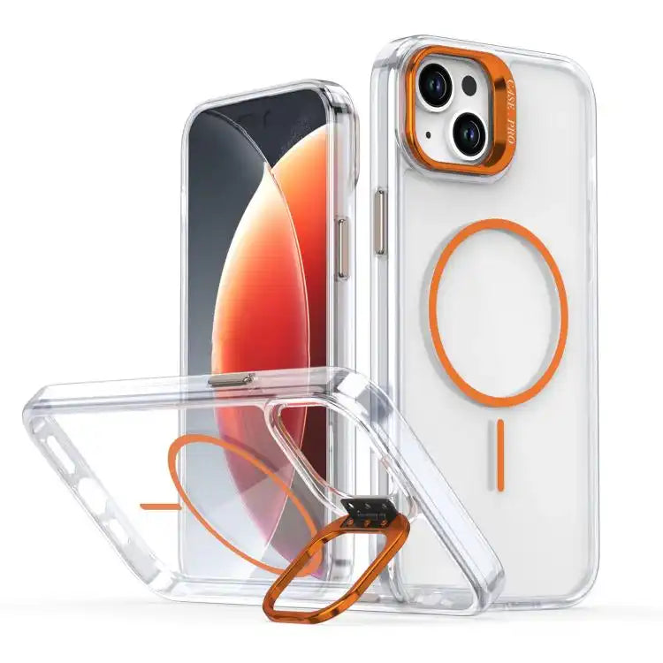 Bright Color Clear MagSafe Lens Frame Holder Phone Case
