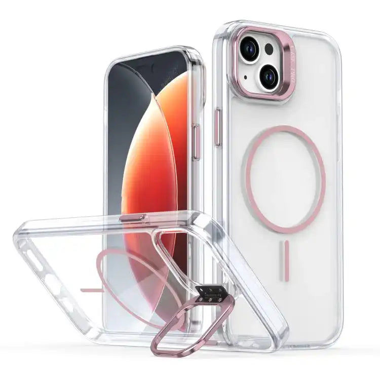 Bright Color Clear MagSafe Lens Frame Holder Phone Case