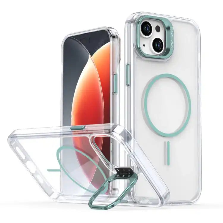 Bright Color Clear MagSafe Lens Frame Holder Phone Case