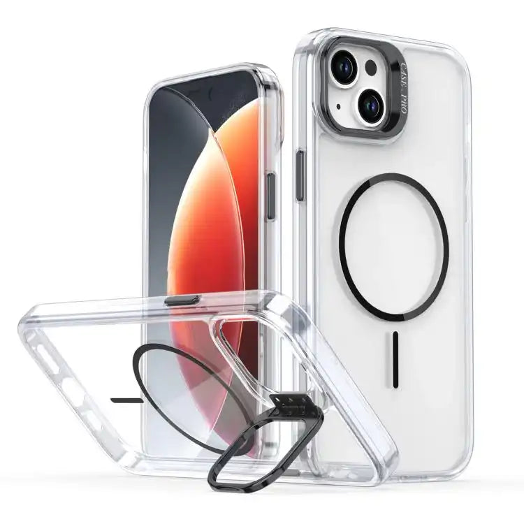 Bright Color Clear MagSafe Lens Frame Holder Phone Case