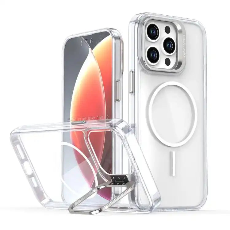 Bright Color Clear MagSafe Lens Frame Holder Phone Case