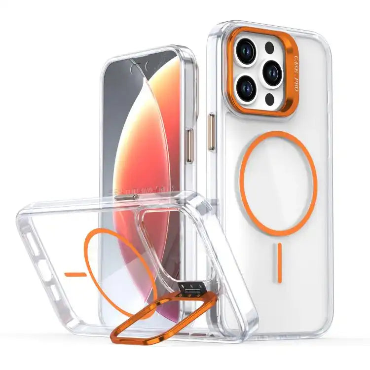 Bright Color Clear MagSafe Lens Frame Holder Phone Case