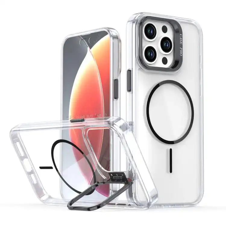 Bright Color Clear MagSafe Lens Frame Holder Phone Case