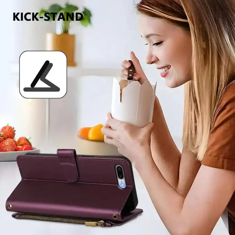 Butterfly Love Flower Multi-card Zipper Wallet Leather Phone Case