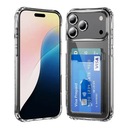 Crystal Clear Card Slot PC Hybrid TPU Phone Case