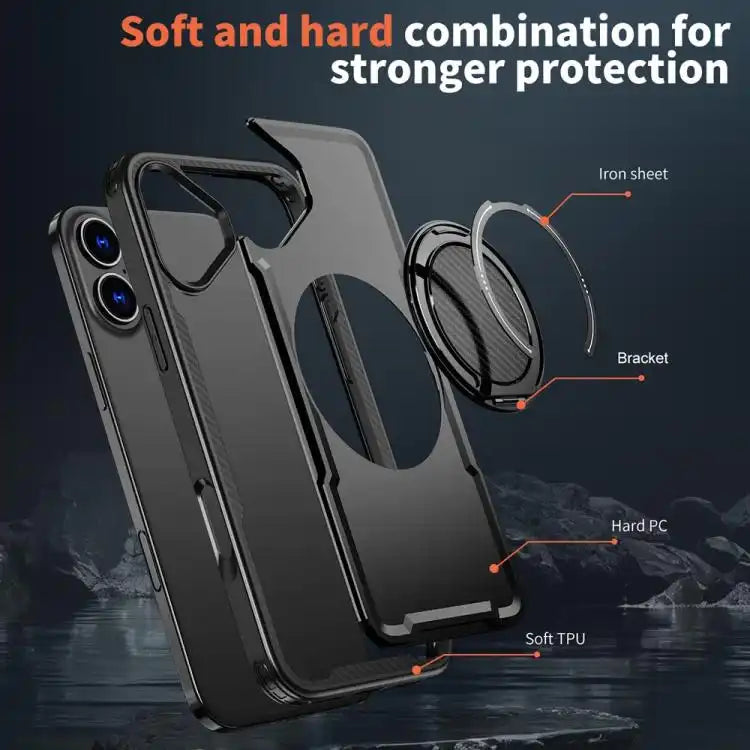 Metal 360 Degree Rotation Holder MagSafe Phone Case