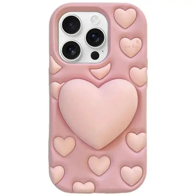 3D Heart Holder Silicone Phone Case