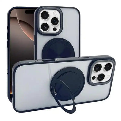 Semi-Transparent 360 Rotation Holder MagSafe Phone Case